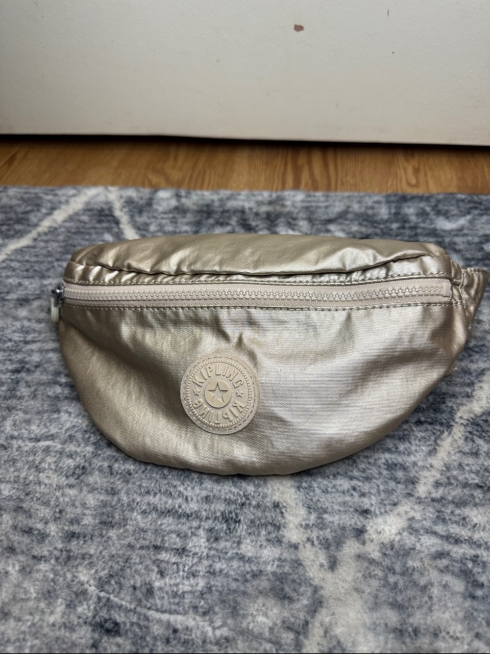 Kipling Metallic Champagne Crossbody Belt Bag